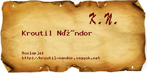 Kroutil Nándor névjegykártya
