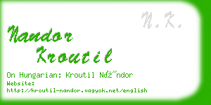 nandor kroutil business card